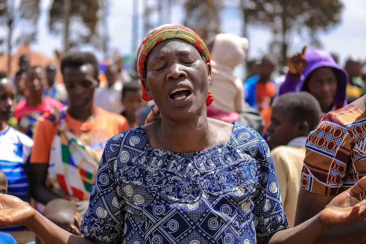 Believers worshipping together at a church gathering
